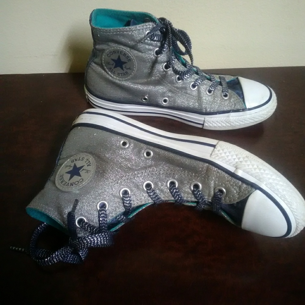 Converse Shimmer Shine High Tops Girl's size 2.5Y
